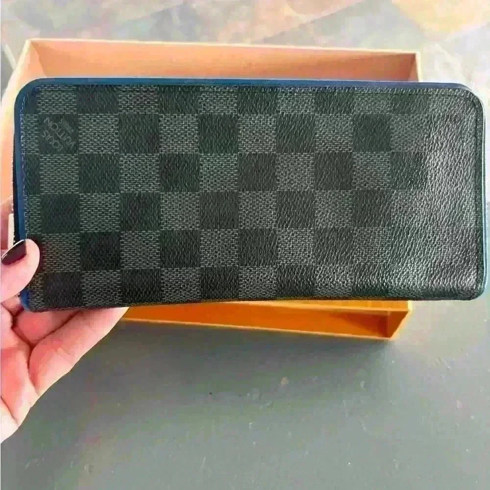 LOUIS VUITTON Damier Graphite Blue Vasco Zippy Wallet- full inclusion - box. Bag - Picture 8 of 16
